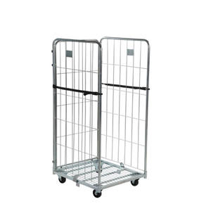 तार जाल पूर्ण सुरक्षा फोल्डेबल नेस्टिंग लॉन्ड्री रोल पिंजरे स्टील स्टोरेज बॉक्स भारी शुल्क पैलेट रैक 500 किलोग्राम क्षमता जस्ता - Product Image 6