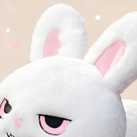 Peluche Lapin Blanc en Coton PP Doux, Jouet Lapin Mignon Rempli de Coton pour Enfants, Cadeau d'Anniversaire