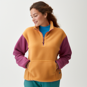 OEM Custom Design felpe oversize in bianco di alta qualità giacche in pile polari tasche a maniche lunghe cappotti a maniche lunghe giacche - Product Image 6