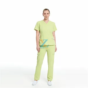 간호사 스크럽 정장 세트 도매 의료 유니폼 패브릭 스크럽 통기성 편안한 병원 유니폼