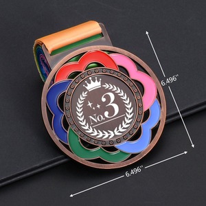 Medaglie premio personalizzabili da 65 mm con logo, nastro da collo, stile oro, argento, bronzo, per sport, accademie, qualsiasi competizione - Product Image 5