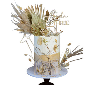 Honey And Sweetness Animal <b>Cake</b> Decor <b>Wooden</b> Elephant Giraffe Plugin <b>Birthday</b> <b>Cake</b> Topper Ins Style <b>Cake</b> Decoration - Product Image 5