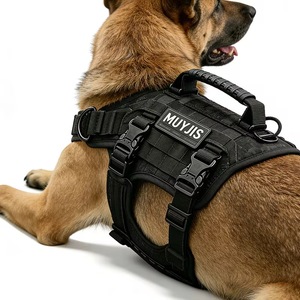 Durable Tactical Dog <b>Harness</b> Adjustable Comfort Molle Dog Vest With Handle Support Custom Logo For Medium Large Dogs - Product Image 4