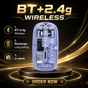 Ratón Inalámbrico Bluetooth con Carcasa Transparente, Iluminación RGB, Recargable y Silencioso - Product Image 1