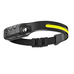 230 Wide Beam Headlamp Flashlight Illumination Sensor Waterproof Silicon COB LED Rechargeable Headlamp Bar