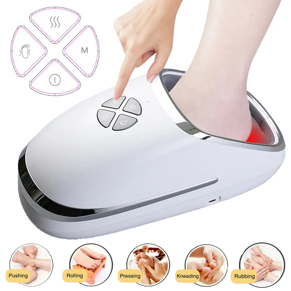 Machine électrique de massage des pieds de compression d'air de pétrissage pour l'infrarouge de soins de santé avec le chauffage et la thérapie Anti-stress