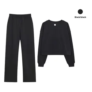 Completo Sportivo Casual da Donna per Fitness e Yoga, <span class=keywords><strong>Felpa</strong></span> a <span class=keywords><strong>Maniche</strong></span> Lunghe e Top in Tessuto Traspirante - Product Image 6