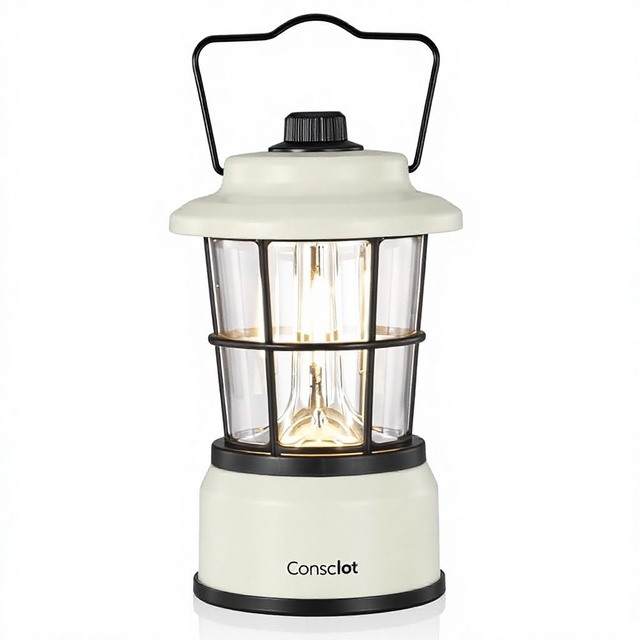 Mini Dual Light Sources LED Lantern Retro Style Battery Powered Dimmable Warm White/Daylight 200H Run Time Portable