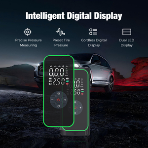 ضاغط هواء محمول للسيارة بقوة 150 رطل لكل بوصة مربعة، 12 فولت، بلاستيكي، لاسلكي، مع مقياس ضغط رقمي وإيقاف تلقائي، جهاز مراقبة ضغط الإطارات للسيارة - Product Image 4