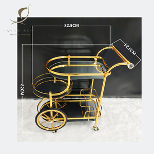 2025 recién llegado, carrito de Hotel de Metal de estilo europeo personalizado, muebles modernos hechos a mano para uso en la cocina, rueda con espejo - Product Image 2
