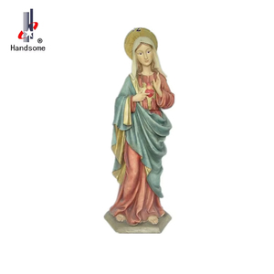 <span class=keywords><strong>MARIA</strong></span>, Estatua de la Virgen María pintada a mano, decoración religiosa de poliresina personalizable para el hogar, decoración navideña, artesanías de resina virgen - Product Image 2