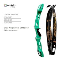 Ensemble d'arc recurve Sanlida Miracle X9 66/68/70" 14-54lbs, poids de tirage réglable, arc multicolore pour le tir sur cible et la chasse