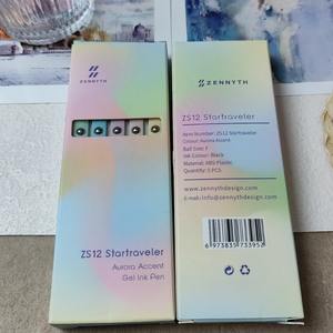 Гелевые ручки Zanshi Aurora, набор из 5 штук, нажимные, для студентов, офиса, подписи, несмываемые, с цифровой печатью, оптом, пластиковые ручки, хит продаж - Product Image 2