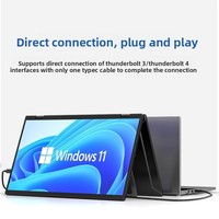 Monitor Portátil de 15.6 Pulgadas IPS Full HD con Retroiluminación LED de 60Hz, Ultrafino, Plegable, Pantalla Grande, Pantalla Externa de Expansión para Laptop