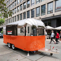 Nuevo 304 de acero inoxidable móvil Food Trucke Camper Van Hot Dogs carrito de comida café helado remolque de comida con cocina completa