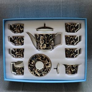 New W Series <b>Black</b> Upscale 15 Piece Coffee Set Tea Set Cup and Saucer Kettle Set - Product Image 5