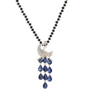 Crystal Peacock <b>Long</b> <b>Necklace</b> Blue Rhinestone Animal Pendant Everyday Wear Sweater Accessory - Product Image 4