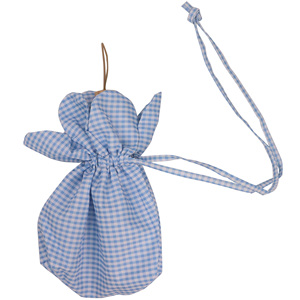 Paraguas Plegable Azul a Cuadros con Bolsa Cruzada - Protección Solar Portátil para Mujer - Product Image 4