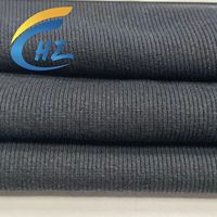 Tela de Punto Acanalado 2x2, Suave, 305 g/m², 58% Poliéster, 38% Poliamida, 4% Elastano, para Ropa, Prendas de Vestir, Ropa Interior y Ropa de Estar por Casa