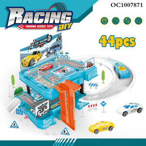 Vente en gros de jouets de <span class=keywords><strong>garage</strong></span> de stationnement piste de voiture de course de construction pour jouets enfants Game Boy avec panneaux de signalisation jouets et voitures - Product Image 2