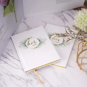 Custom Lovely Wedding Vow Book His And Her Vows Book With Gift Box And Pen For Wedding