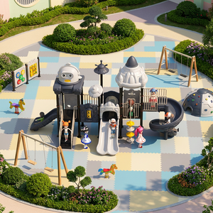 Equipo de Juegos al Aire Libre para Guarderías Comerciales, Complejo de Juegos Infantiles con Baldosas de Goma Permeables - Product Image 2