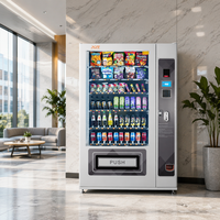 Máquina Expendedora de Bebidas y Alimentos de Acero Inoxidable de Gran Capacidad, 24 Horas, con Luz UV, Automática, Combinada, para Ubicaciones de Alto Tráfico