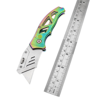 Couteau utilitaire pliant en alliage d'aluminium robuste Bochen Wholesale avec lame remplaçable pour le déballage et la découpe