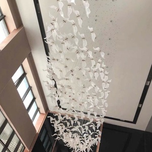 Grand lustre en verre Led en forme d'<span class=keywords><strong>oiseau</strong></span> volant, pour Hall <span class=keywords><strong>de</strong></span> Banquet, hôtel Commercial, Hall d'entrée, luxe moderne - Product Image 6