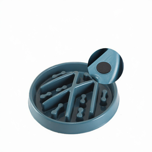 Gamelle anti-glouton pour chien, antidérapante, en plastique, avec bord arrondi, anti-étouffement, bleu-gris, pour l'alimentation des chats - Product Image 3