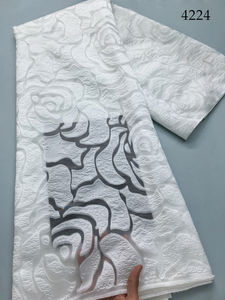 4224 Damasco africano Aso Oke tela 5 yardas grueso calidad Jacquard brocado telas coser para <span class=keywords><strong>boda</strong></span> nigeriana Headtie Aso Obi Wear - Product Image 2