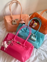Bolso Jelly Firkin, Nueva Colección de Verano, PVC con Diseño de Caramelos, Resistente al Agua, Gran Capacidad, Bolso Tote de Uso Diario, Bolso de Hombro Draasher