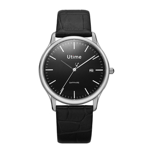 High Grade Leather Strap Steel Case Business Wristwatch Waterproof Mens Quartz <b>Watch</b> - Product Image 3