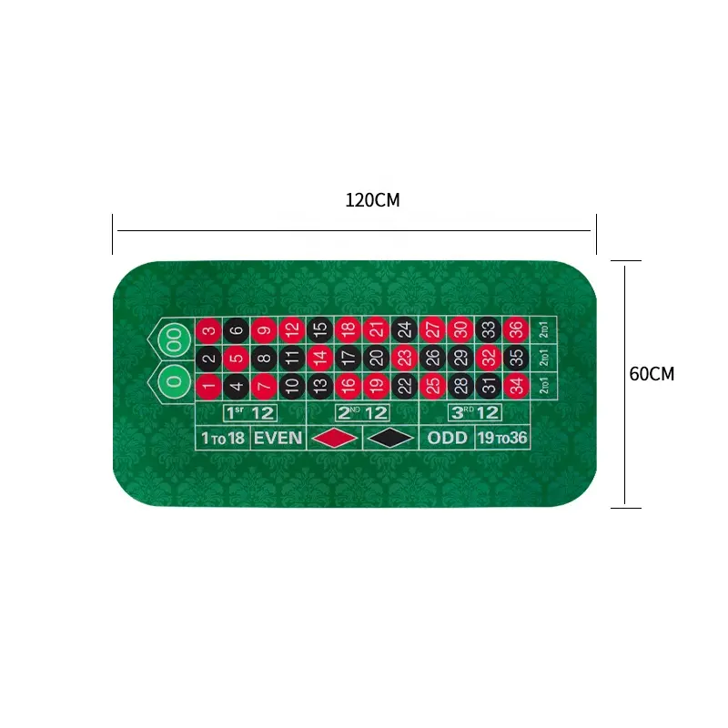 YH 72*36inch Hot Sale Rubber Entertainment Roulette Wheel Poker Table Mat Green Felt Poker Cloth For Gambling