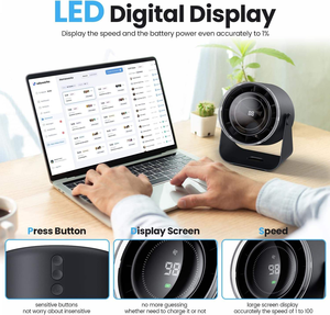 공장 가격 전기 디지털 디스플레이 5단계 속도 조절 USB 테이블 팬 휴대용 미니 벽걸이 선풍기 - Product Image 3