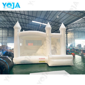Château gonflable blanc intérieur/extérieur jeu doux location de fête <span class=keywords><strong>piscine</strong></span> à balles maison de rebond équipement plein d'entrain de mariage <span class=keywords><strong>avec</strong></span> <span class=keywords><strong>toboggan</strong></span> - Product Image 2