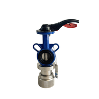 Vanne papillon à commande manuelle avec sortie sanitaire Tri-Clamp, fonte ductile, EPDM
