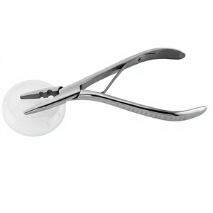 Herramientas de extensión de cabello Premium 7 pulgadas Nano y Micro anillos alicates astilla alicates de extensión de cabello ondulado alicates de acero inoxidable - Product Image 1