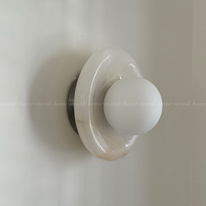 Marble Wall Lamp Led E27 Bulb Base For Bedroom Hotel Villa Background Lighting - Product Image 1