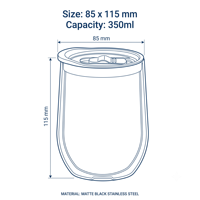Mug à café en acier inoxydable à double paroi isolé sous vide de 350 ml, affichage de la température, isolation thermique de 6 à 12 heures, respectueux de l'environnement