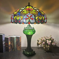 Vente flash APCITL Lampe de table en verre LED avec base lumineuse en verre teinté rouge antique de 18 pouces pour salon