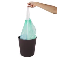 Kunden spezifischer Einweg Tragbarer perforierter Kordel zug Kunststoff Bio Müll Wasserdichter Kordel zug Mülls ack mit Kordel