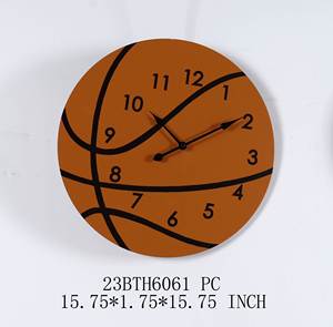 Đồng Hồ Bằng Gỗ Tường Phong Cách Hiện Đại Bóng Rổ Hình Dạng 40x 40Cm Đường Kính La Mã Hộp Thoại Gỗ Đồng Hồ Treo Tường Cho Trang Chủ Trang Trí - Product Image 4
