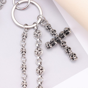 Men's Double Layer Waist <b>Chain</b> Silver <b>Cross</b> Pendant Tibetan Silver Street Style Fashion Accessory - Product Image 4