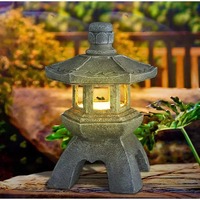 Statues de pagode Statue extérieure à énergie solaire décor de jardin japonais lanterne de jardin zen extérieure lumière de jardin LED scintillante