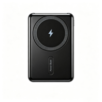 Power Bank Mini Magnetik Logo Kustom 10000mAh dengan 2 Kabel Bawaan, Penyangga Ponsel, Layar LED, Pengisian Daya Nirkabel 15W, Pengisian Cepat 22.5W