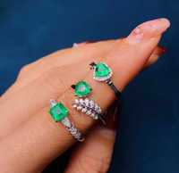 Bague en or 18 carats vintage asymétrique en forme de feuille et de branche avec émeraude taille cœur pour femme, idéale pour le quotidien, les occasions décontractées, les mariages et les fiançailles, ou comme cadeau.