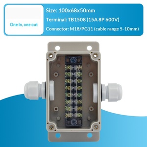 100x68x50mm <b>Waterproof</b> Junction <b>Box</b> One-in-one-out 15A Terminal Block PG11 Cable Gland Enclosure Terminal <b>box</b> - Product Image 2