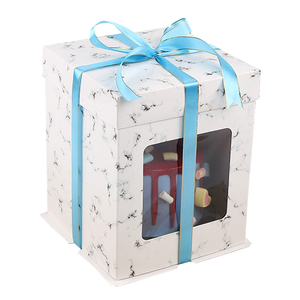 Wholesale tall clear cake box with window custom