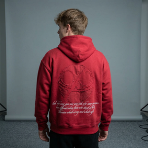 Red <b>Men</b> Hoodie Pullover Sweatshirt Hooded <b>Sweat</b> <b>top</b> with Front Pocket Casual Streetwear - Product Image 2